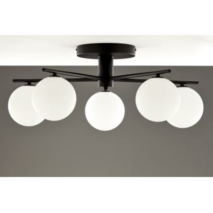 Jupiter 2049 - Lustre de tecto sobreposto PRATO 5xG9/14W/230V preto/branco