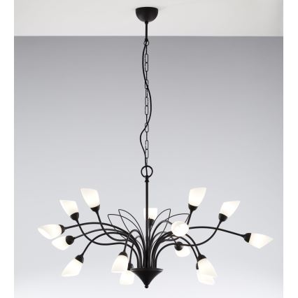 Jupiter 2057 - Lustre suspenso com corrente GLORIOSA 15xG9/14W/230V preto