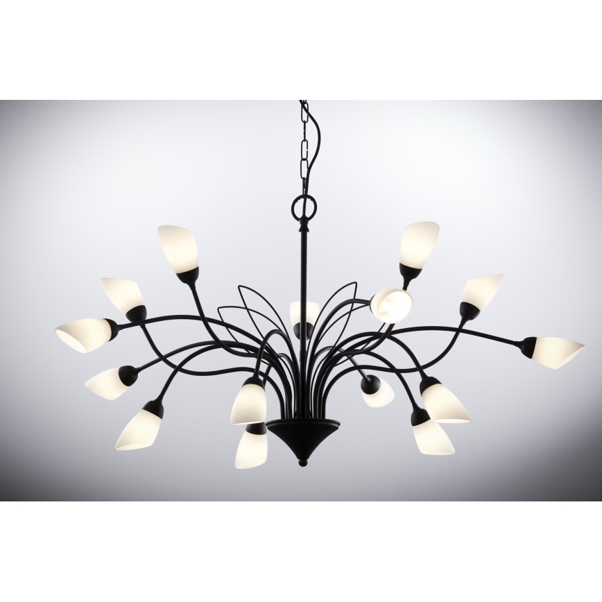 Jupiter 2057 - Lustre suspenso com corrente GLORIOSA 15xG9/14W/230V preto