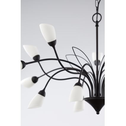 Jupiter 2057 - Lustre suspenso com corrente GLORIOSA 15xG9/14W/230V preto