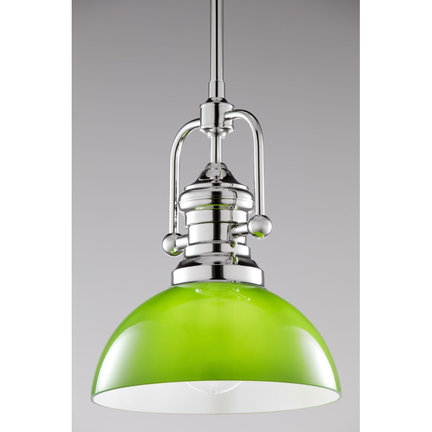 Jupiter 2071 - Lustre em haste PLATINO 1xE27/15W/230V verde/cromado brilhante