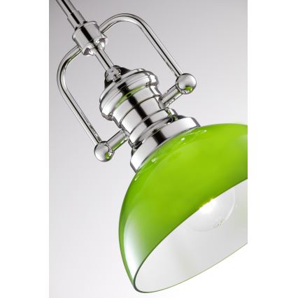 Jupiter 2071 - Lustre em haste PLATINO 1xE27/15W/230V verde/cromado brilhante