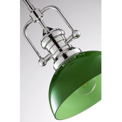 Jupiter 2071 - Lustre em haste PLATINO 1xE27/15W/230V verde/cromado brilhante