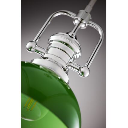 Jupiter 2071 - Lustre em haste PLATINO 1xE27/15W/230V verde/cromado brilhante