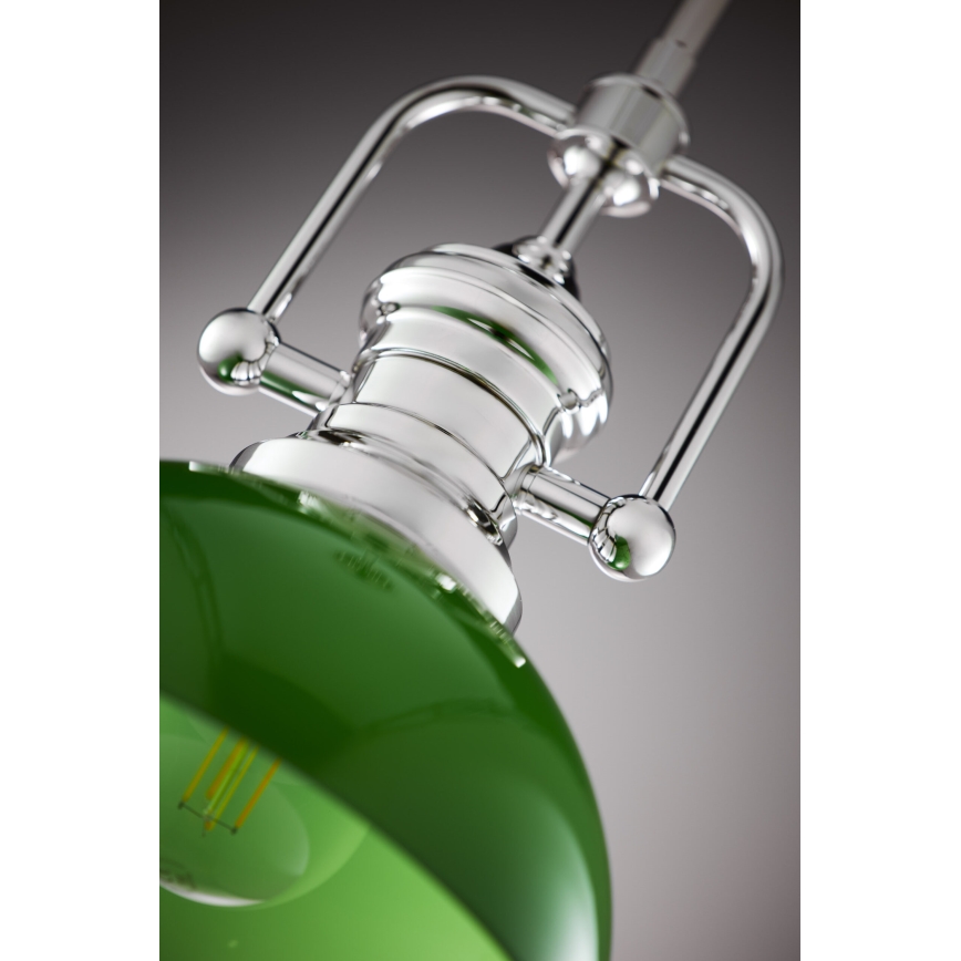 Jupiter 2071 - Lustre em haste PLATINO 1xE27/15W/230V verde/cromado brilhante