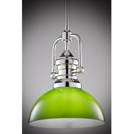 Jupiter 2071 - Lustre em haste PLATINO 1xE27/15W/230V verde/cromado brilhante