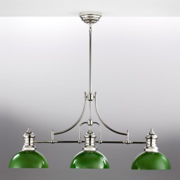 Jupiter 2072 - Lustre de haste PLATINO 3xE27/15W/230V verde/cromado brilhante