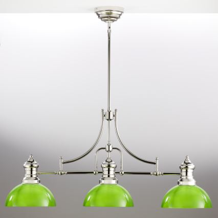 Jupiter 2072 - Lustre de haste PLATINO 3xE27/15W/230V verde/cromado brilhante