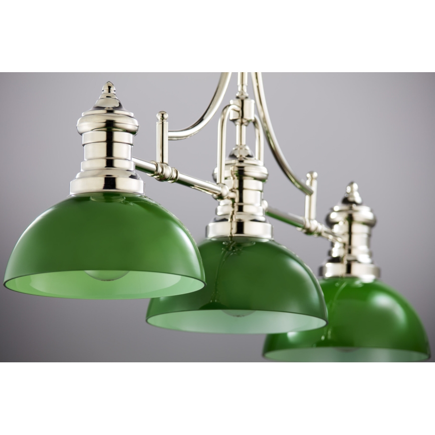 Jupiter 2072 - Lustre de haste PLATINO 3xE27/15W/230V verde/cromado brilhante