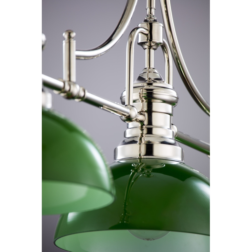 Jupiter 2072 - Lustre de haste PLATINO 3xE27/15W/230V verde/cromado brilhante