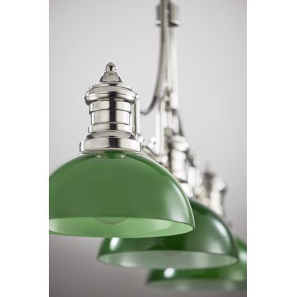 Jupiter 2072 - Lustre de haste PLATINO 3xE27/15W/230V verde/cromado brilhante