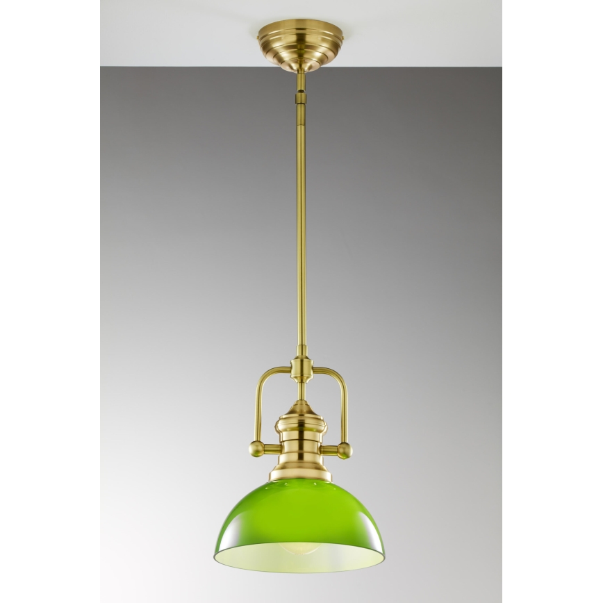 Jupiter 2073 - Lustre de haste PLATINO 1xE27/15W/230V verde/dourado