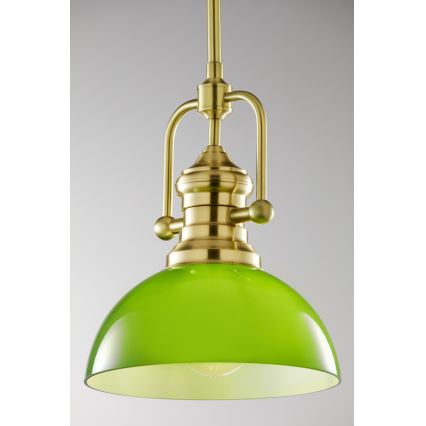 Jupiter 2073 - Lustre de haste PLATINO 1xE27/15W/230V verde/dourado