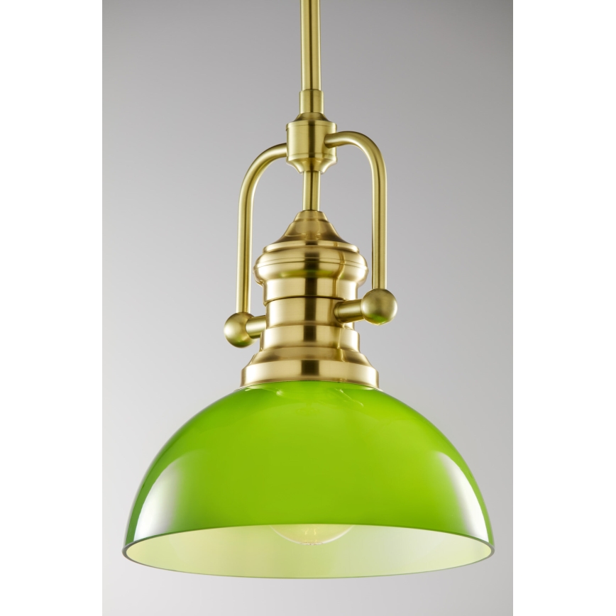 Jupiter 2073 - Lustre de haste PLATINO 1xE27/15W/230V verde/dourado