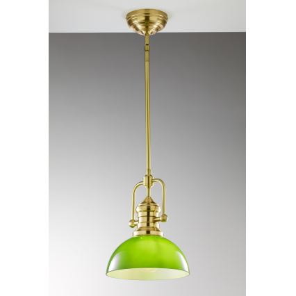 Jupiter 2073 - Lustre de haste PLATINO 1xE27/15W/230V verde/dourado