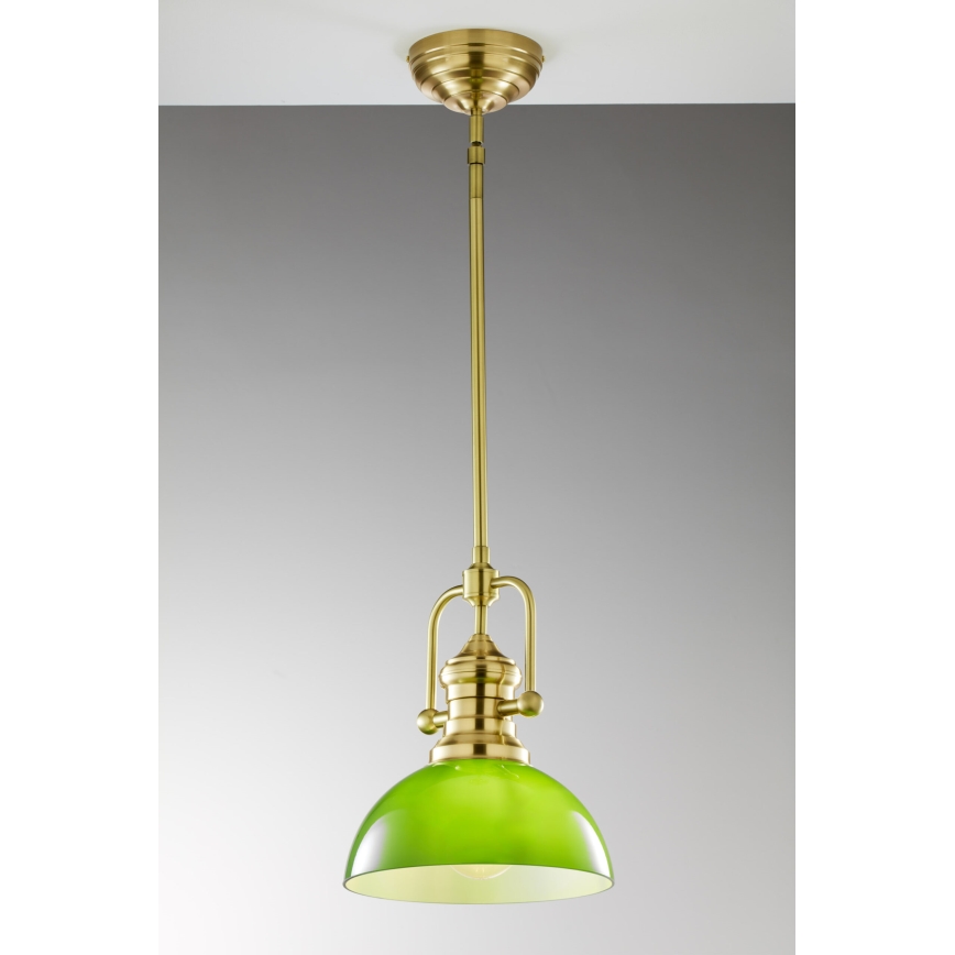 Jupiter 2073 - Lustre de haste PLATINO 1xE27/15W/230V verde/dourado