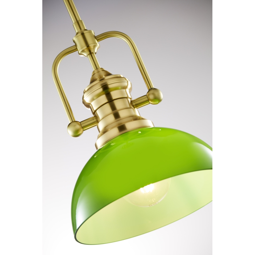 Jupiter 2073 - Lustre de haste PLATINO 1xE27/15W/230V verde/dourado