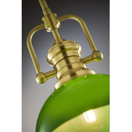 Jupiter 2073 - Lustre de haste PLATINO 1xE27/15W/230V verde/dourado