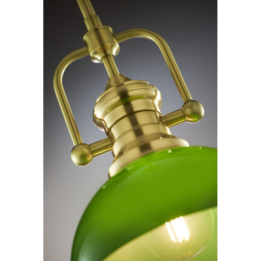 Jupiter 2073 - Lustre de haste PLATINO 1xE27/15W/230V verde/dourado