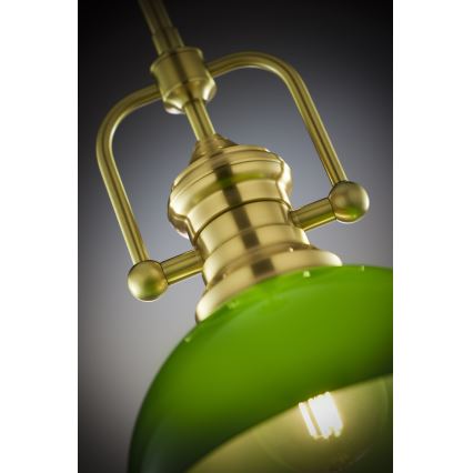 Jupiter 2073 - Lustre de haste PLATINO 1xE27/15W/230V verde/dourado