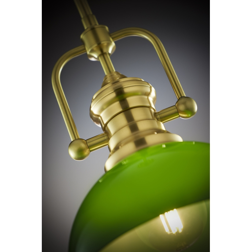 Jupiter 2073 - Lustre de haste PLATINO 1xE27/15W/230V verde/dourado