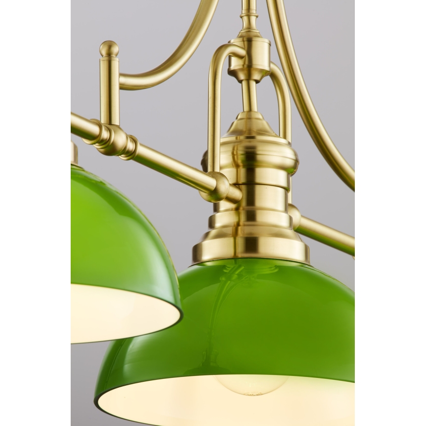 Jupiter 2074 - Lustre em haste PLATINO 3xE27/15W/230V verde/dourado