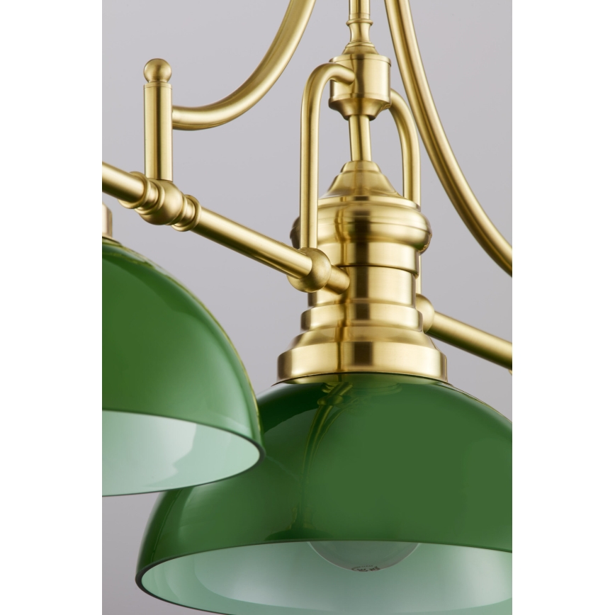 Jupiter 2074 - Lustre em haste PLATINO 3xE27/15W/230V verde/dourado