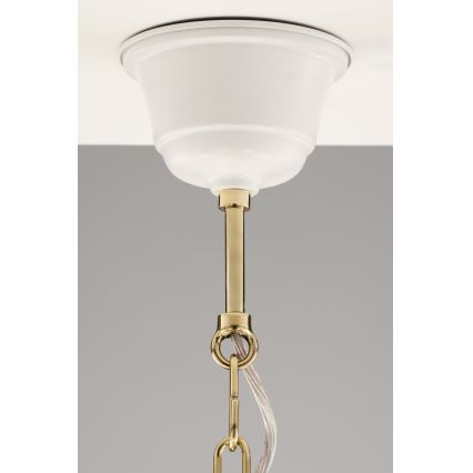 Jupiter 2084 - Lustre suspenso com corrente SAMBA 5xE27/15W/230V branco/dourado