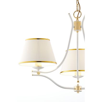Jupiter 2085 - Lustre em corrente SAMBA 3xE27/15W/230V branco/dourado