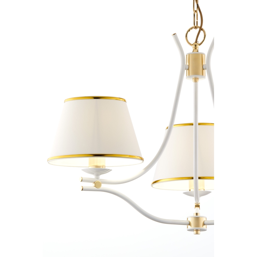 Jupiter 2085 - Lustre em corrente SAMBA 3xE27/15W/230V branco/dourado