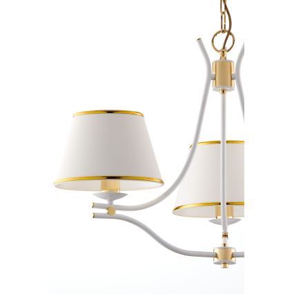 Jupiter 2085 - Lustre em corrente SAMBA 3xE27/15W/230V branco/dourado
