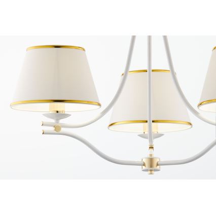 Jupiter 2085 - Lustre em corrente SAMBA 3xE27/15W/230V branco/dourado