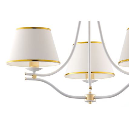 Jupiter 2085 - Lustre em corrente SAMBA 3xE27/15W/230V branco/dourado