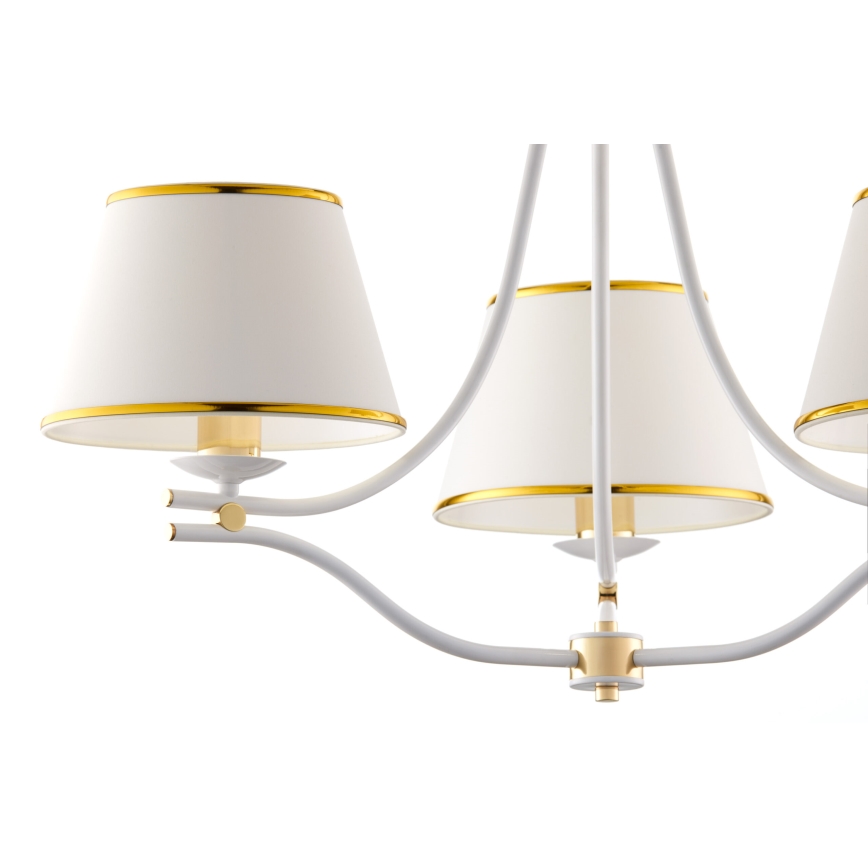 Jupiter 2085 - Lustre em corrente SAMBA 3xE27/15W/230V branco/dourado