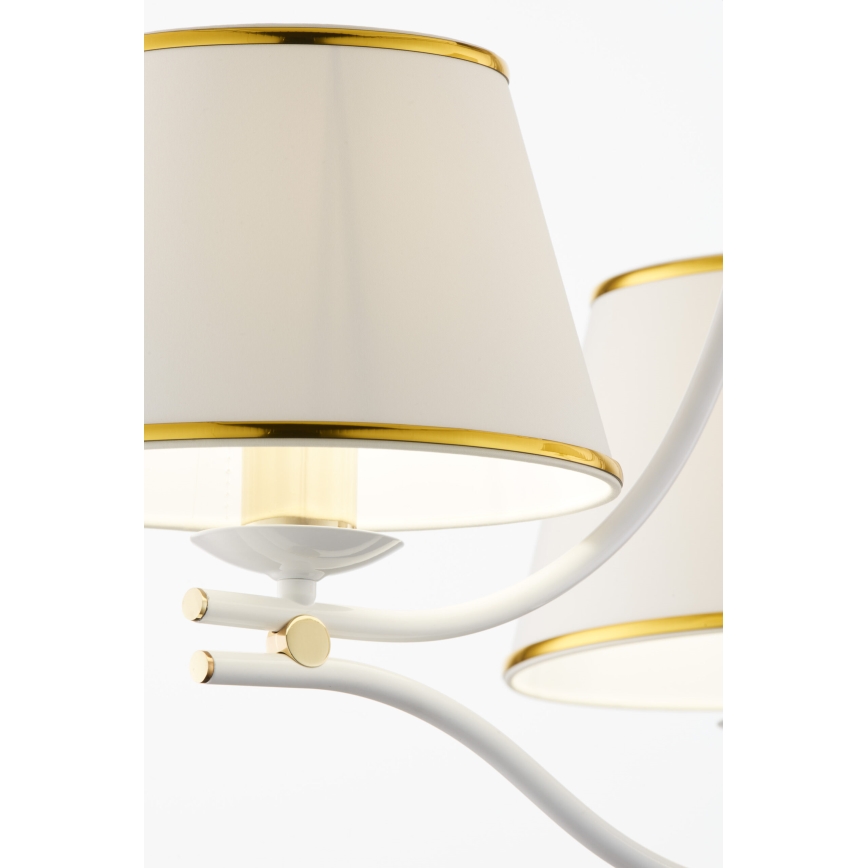 Jupiter 2085 - Lustre em corrente SAMBA 3xE27/15W/230V branco/dourado