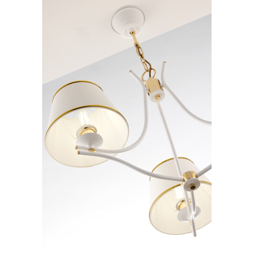 Jupiter 2085 - Lustre em corrente SAMBA 3xE27/15W/230V branco/dourado
