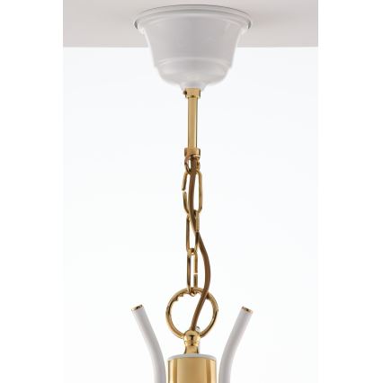 Jupiter 2085 - Lustre em corrente SAMBA 3xE27/15W/230V branco/dourado