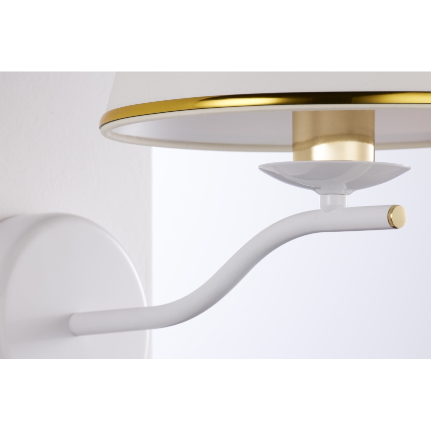 Jupiter 2086 - Candeeiro de parede SAMBA 1xE27/15W/230V branco/dourado