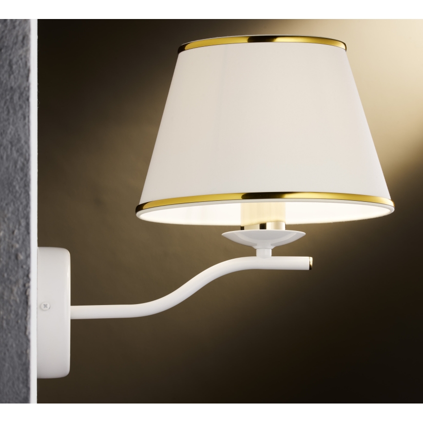 Jupiter 2086 - Candeeiro de parede SAMBA 1xE27/15W/230V branco/dourado