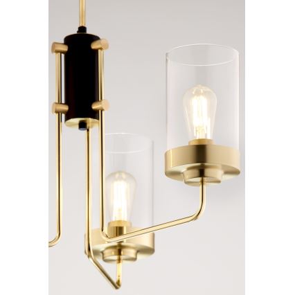 Jupiter 2087 - Lustre em haste RAMIREZ 3xE27/15W/230V dourado/preto