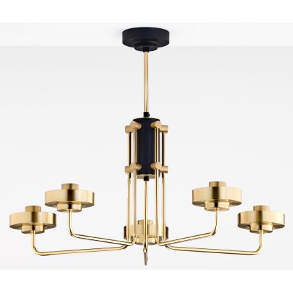 Jupiter 2088 - Lustre em haste RAMIREZ 5xE27/15W/230V dourado/preto