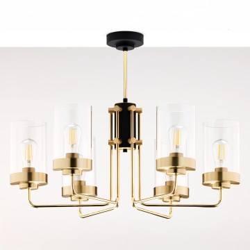 Jupiter 2089 - Lustre em haste RAMIREZ 6xE27/15W/230V dourado/preto