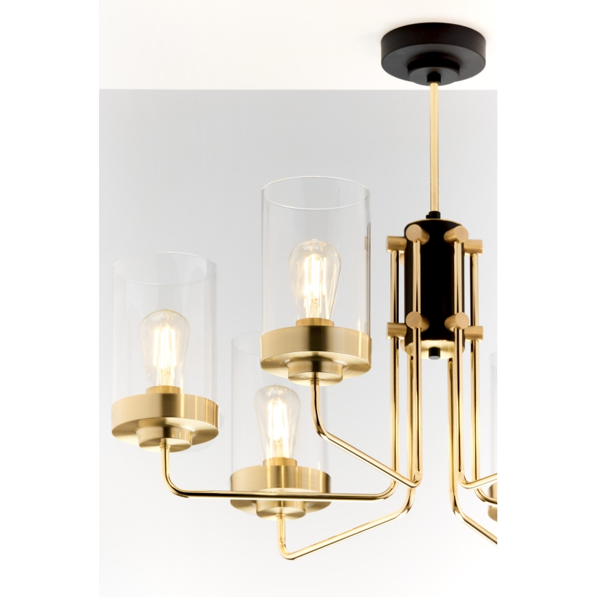 Jupiter 2089 - Lustre em haste RAMIREZ 6xE27/15W/230V dourado/preto