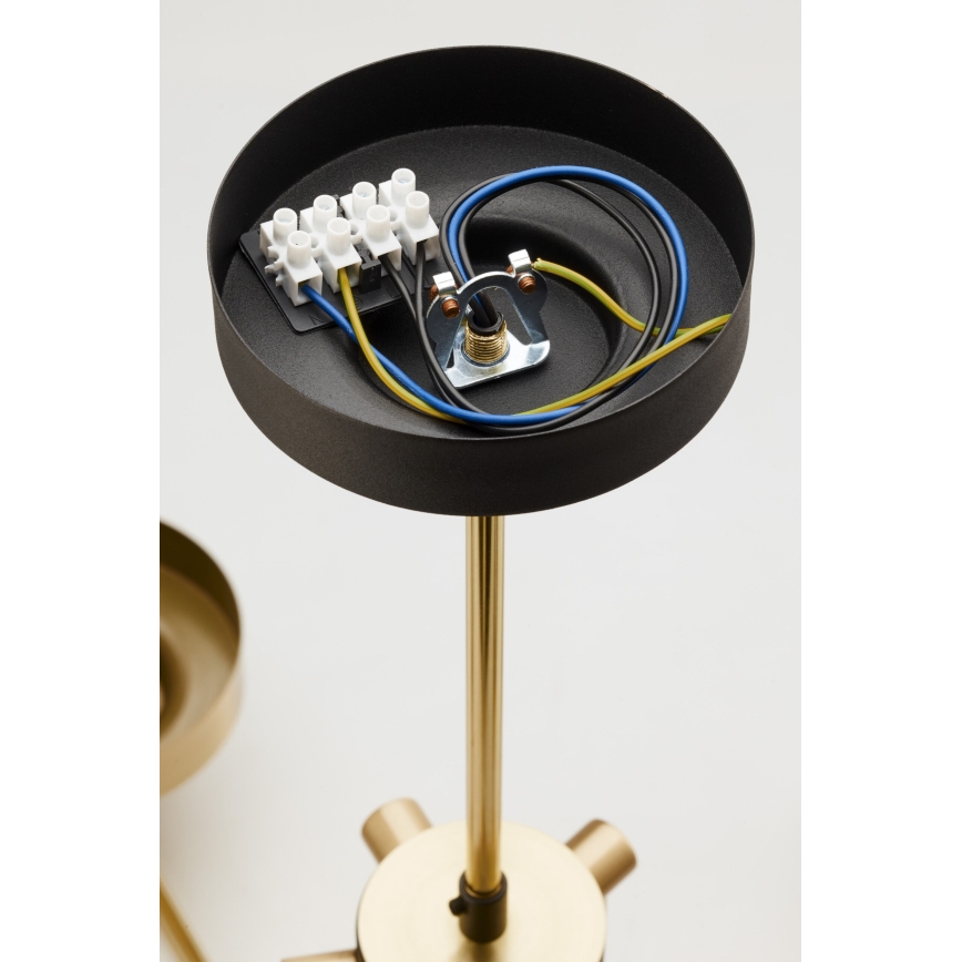 Jupiter 2089 - Lustre em haste RAMIREZ 6xE27/15W/230V dourado/preto