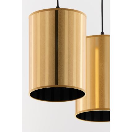 Jupiter 2091 - Lustre suspenso por cabo CORTINA 2xE27/15W/230V dourado/preto
