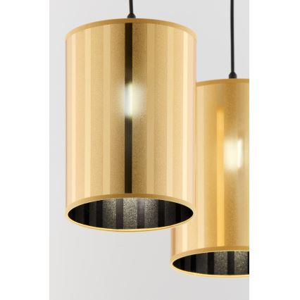 Jupiter 2091 - Lustre suspenso por cabo CORTINA 2xE27/15W/230V dourado/preto