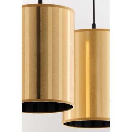 Jupiter 2091 - Lustre suspenso por cabo CORTINA 2xE27/15W/230V dourado/preto