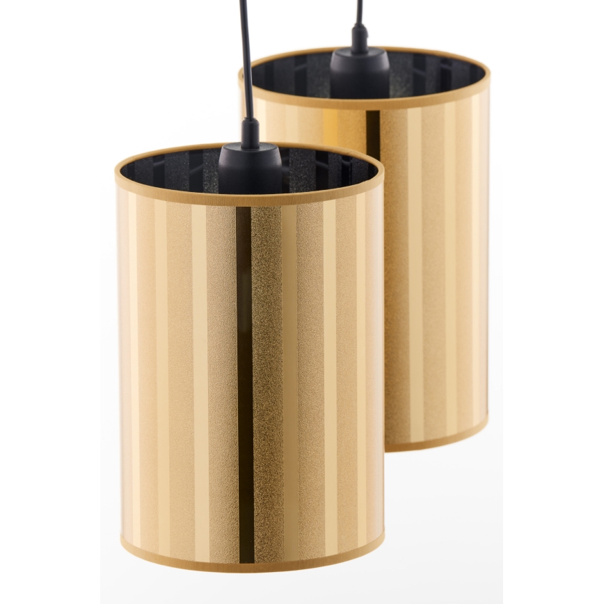 Jupiter 2091 - Lustre suspenso por cabo CORTINA 2xE27/15W/230V dourado/preto