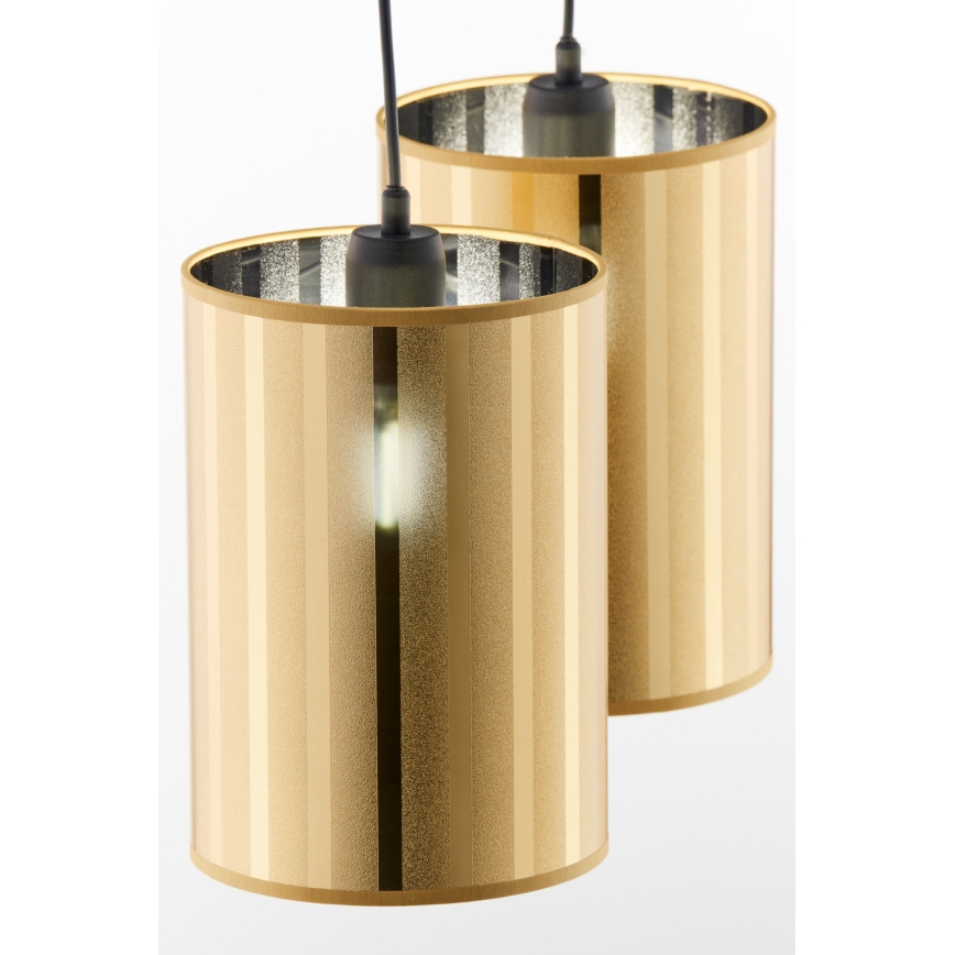 Jupiter 2091 - Lustre suspenso por cabo CORTINA 2xE27/15W/230V dourado/preto