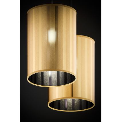 Jupiter 2091 - Lustre suspenso por cabo CORTINA 2xE27/15W/230V dourado/preto